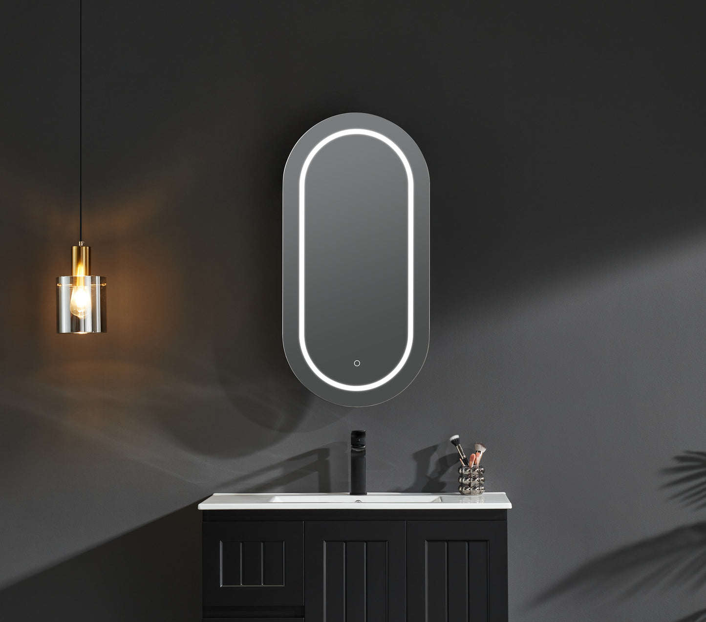 Olivia LED Pill Mirror Cabinet